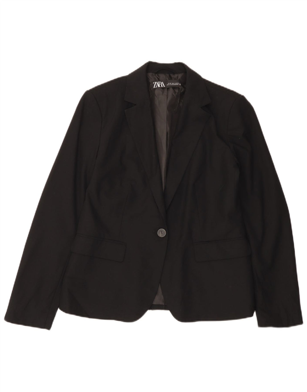 Giacca blazer a 1 bottone da donna Zara EU 38 piccola poliestere nero