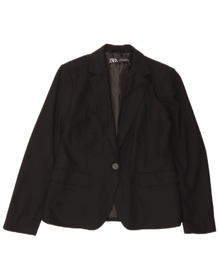 Giacca blazer a 1 bottone da donna Zara EU 38 piccola poliestere nero