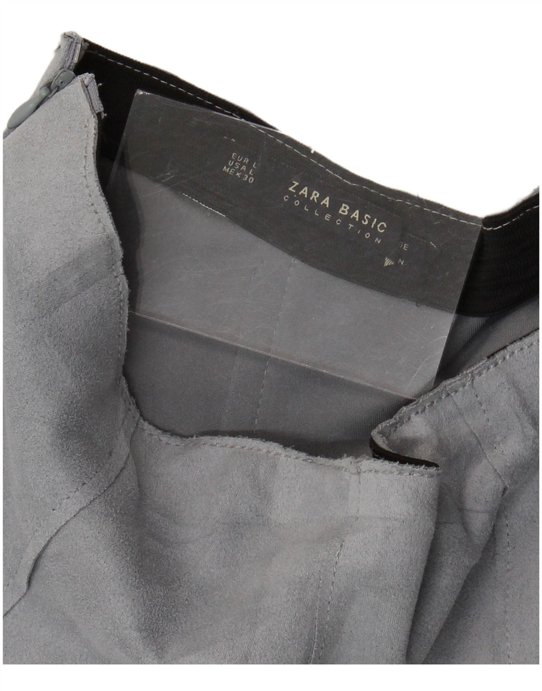 Gonna Zara da donna in pelle scamosciata grande W30 blu
