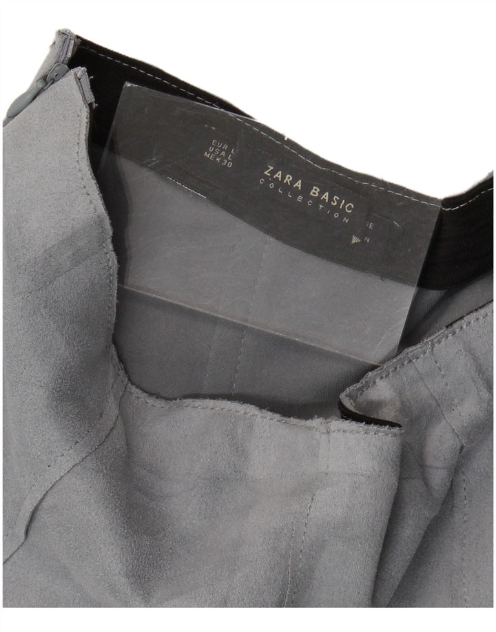 Gonna Zara da donna in pelle scamosciata grande W30 blu