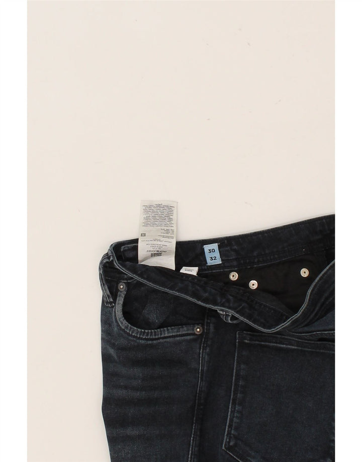 JACK & JONES Womens GLENN Slim Jeans W30 L27 Navy Blue Cotton Vintage Jack & Jones and Second-Hand Jack & Jones from Messina Hembry 