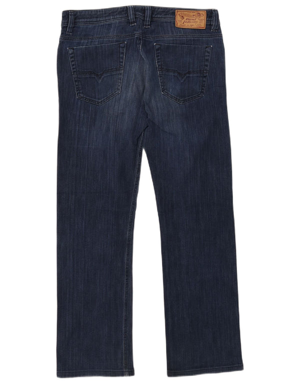 DIESEL Jeans dritti viker da uomo invecchiati W33 L32 cotone blu