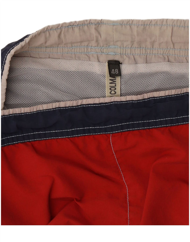 Pantaloncini da bagno grafici da uomo Colmar EU48 blocco colore rosso medio