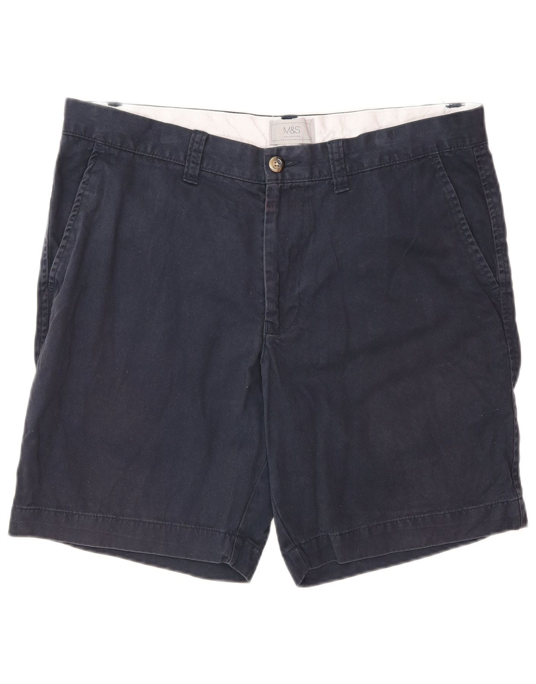 Pantaloncini chino da uomo Marks & Spencer W34 grandi in cotone blu navy
