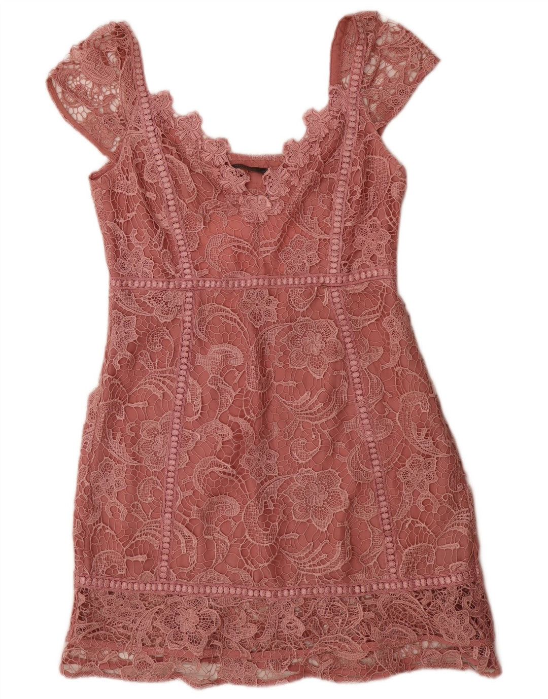 Abito tubino da donna Guess UK 12 Poliestere floreale rosa medio