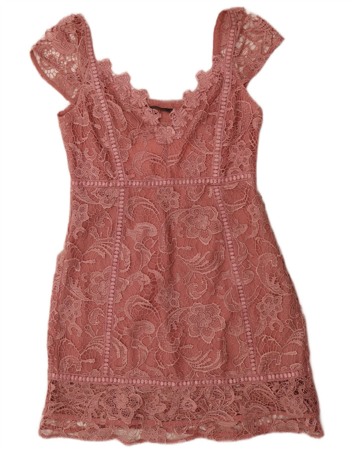 Abito tubino da donna Guess UK 12 Poliestere floreale rosa medio