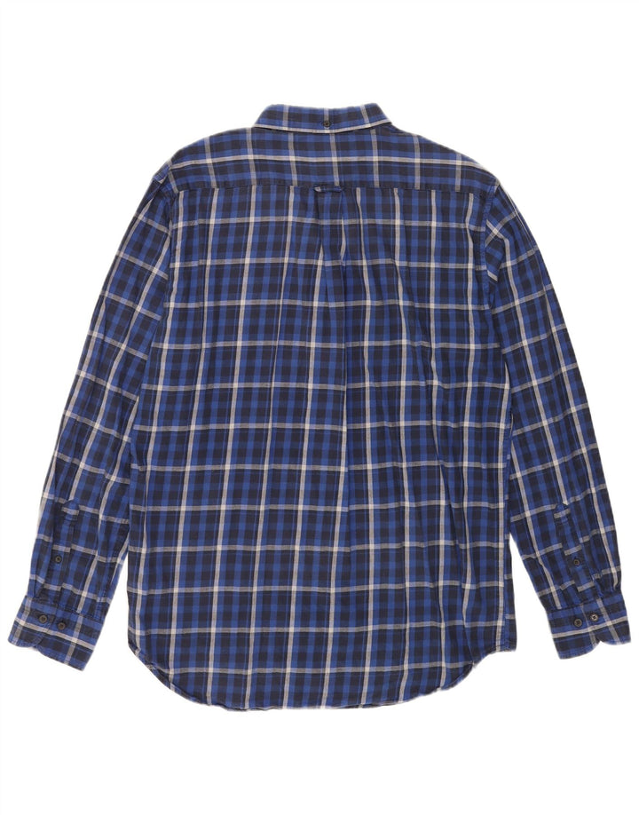 Gant Camicia da uomo vestibilità regolare taglia 41/42 16 1/2 grande cotone a quadri blu