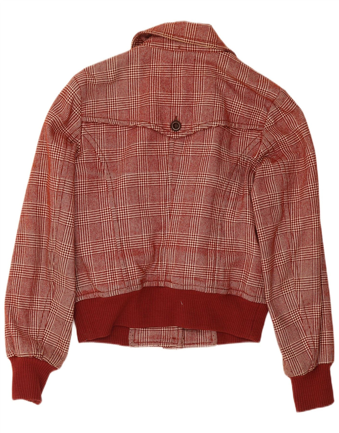 Giubbotto bomber da donna Sisley UK 6 XS lana pied de poule bordeaux