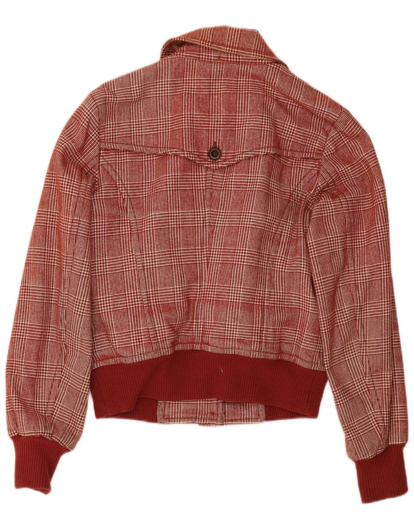 Giubbotto bomber da donna Sisley UK 6 XS lana pied de poule bordeaux