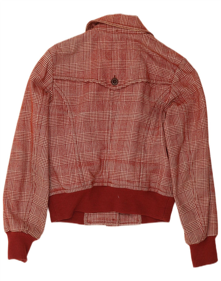 Giubbotto bomber da donna Sisley UK 6 XS lana pied de poule bordeaux
