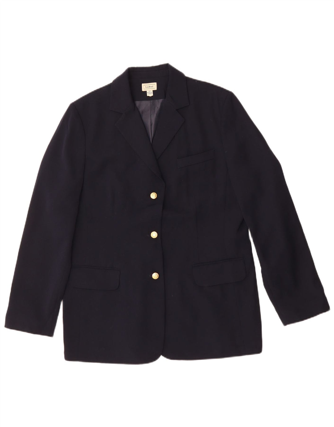 Giacca blazer da donna vestibilità regolare L.L.Bean US 14 XL poliestere blu navy