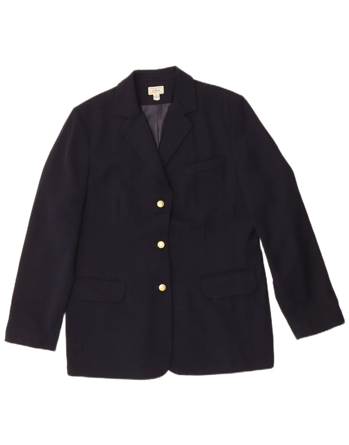 Giacca blazer da donna vestibilità regolare L.L.Bean US 14 XL poliestere blu navy