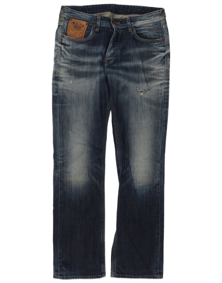PEPE Jeans Uomo Bootcut W34 L34 Blu Cotone