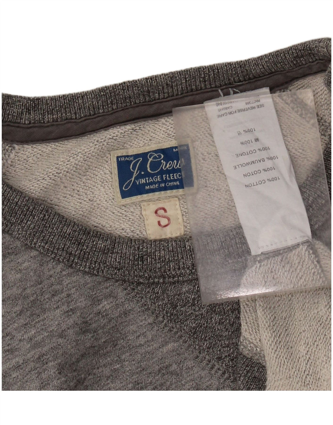 J. CREW Felpa oversize da donna Maglione UK 10 Piccolo cotone grigio