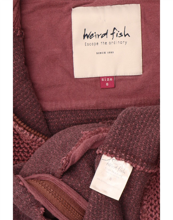 Giacca da ginnastica da donna Weird Fish UK 8 piccola in cotone rosa