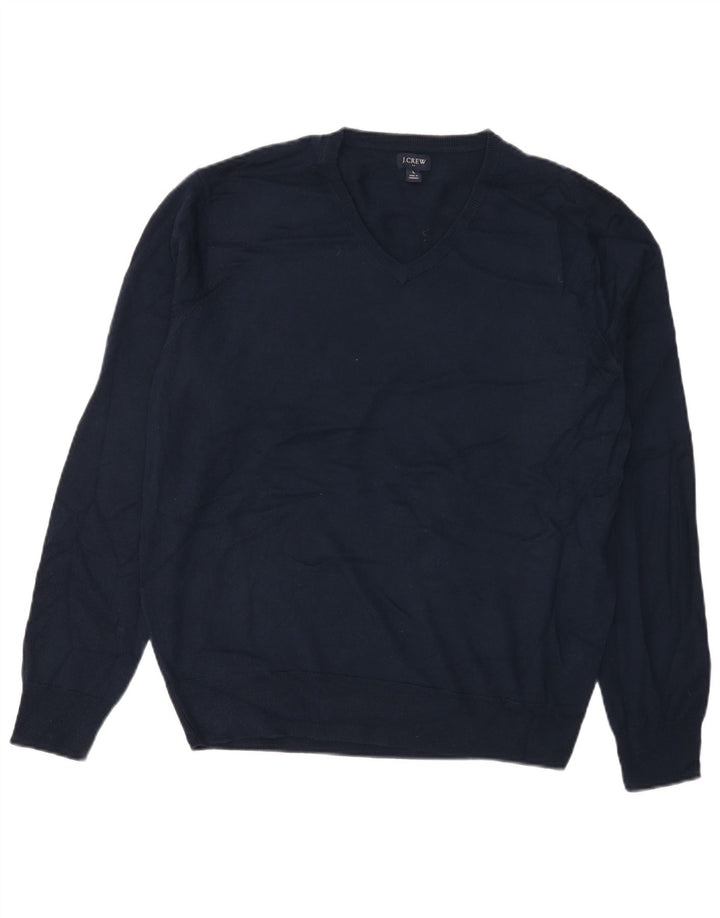 J. Crew Maglione da uomo con scollo a V grande acrilico blu navy