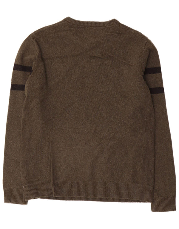 Maglione maglione girocollo con grafica da uomo Guess UK 36 piccolo color kaki