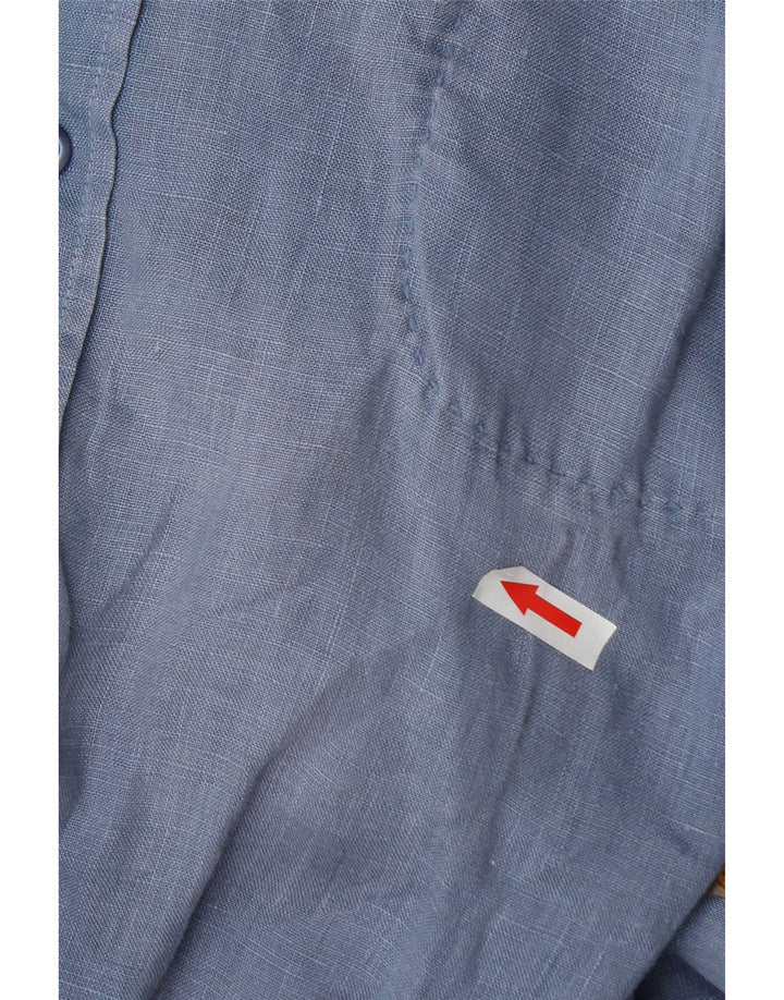 Camicia a maniche corte da uomo Hugo Boss XL in cotone blu