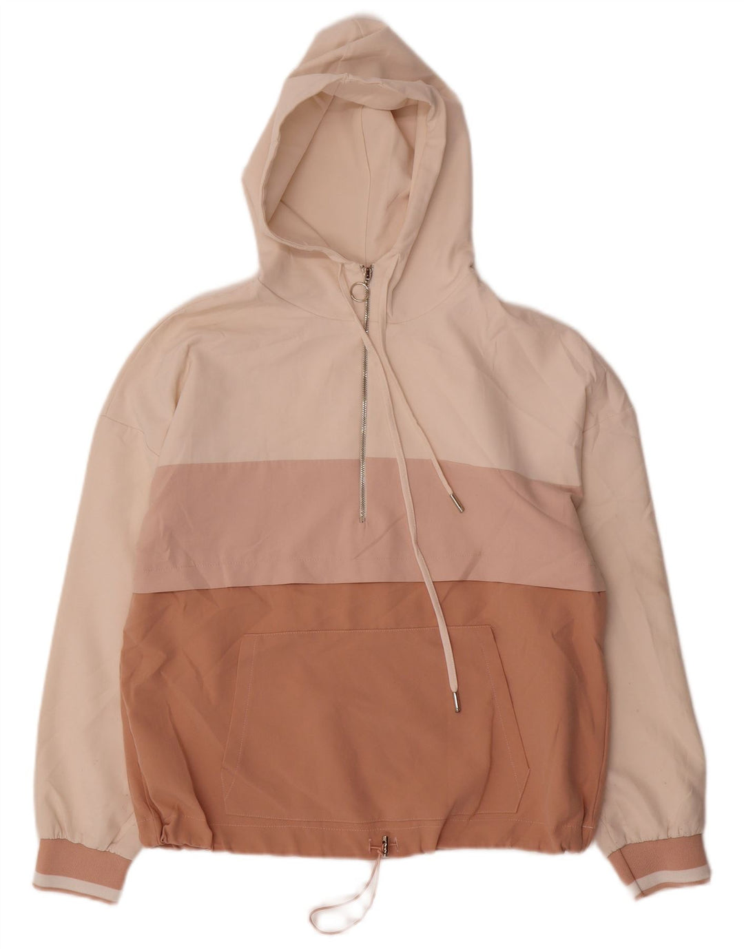 Giacca anorak con cappuccio da donna Zara UK 10 piccola multicolore color block