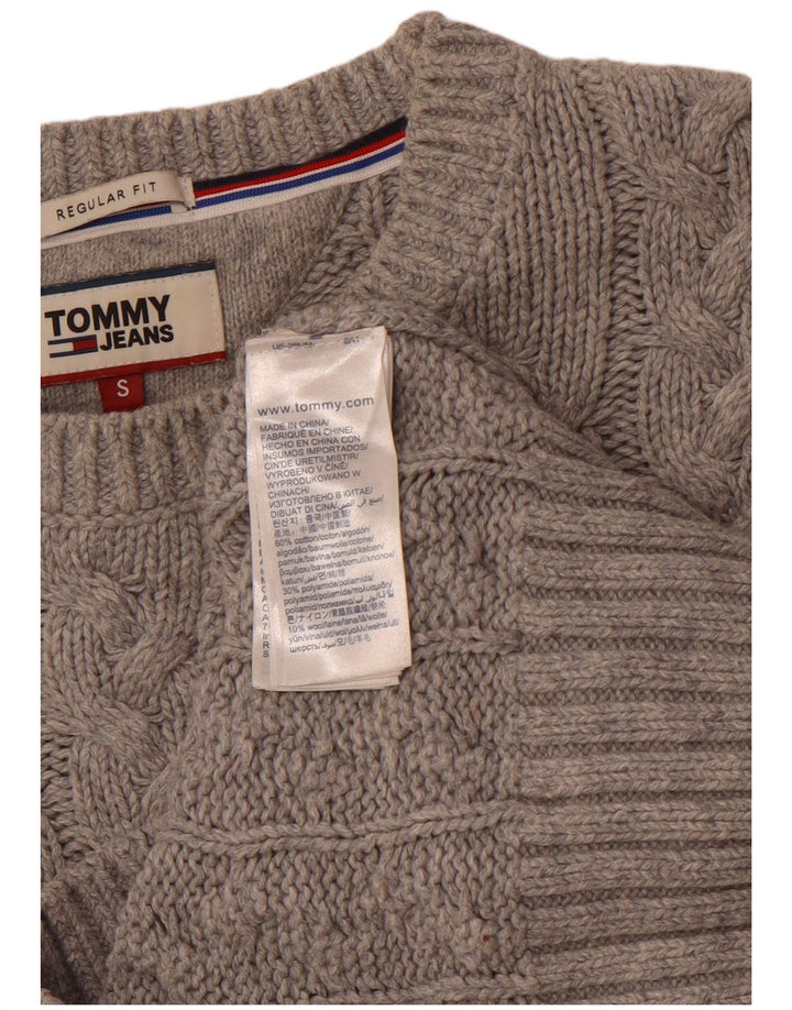 TOMMY HILFIGER Maglione da uomo girocollo vestibilità regolare piccolo cotone grigio