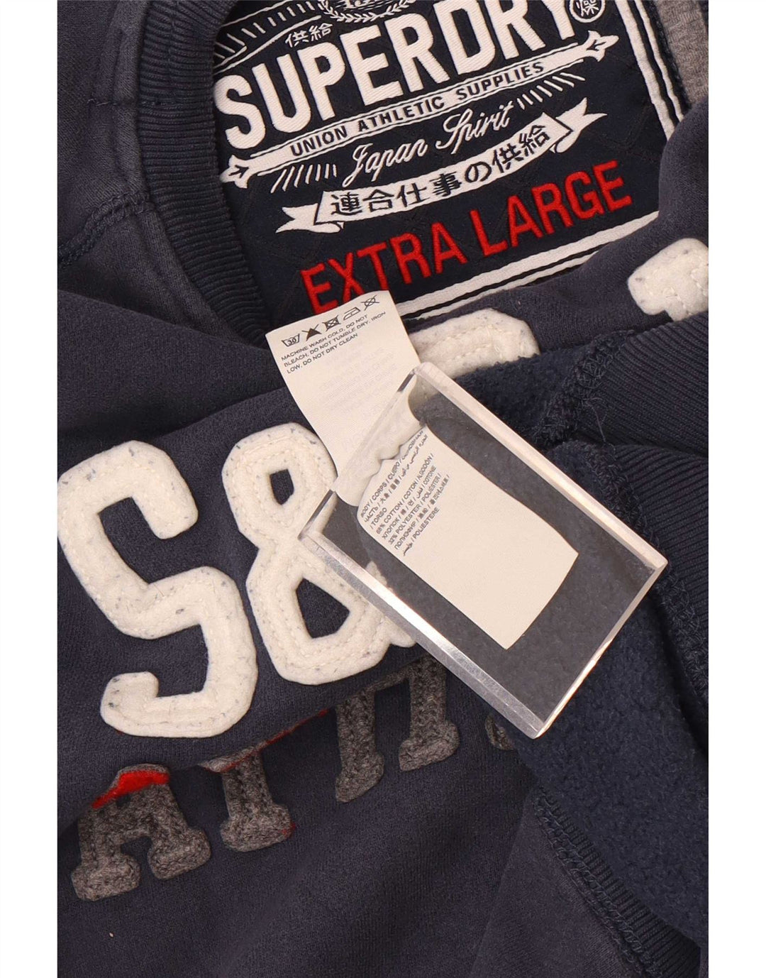 Felpa grafica da uomo Superdry Jumper XL blu navy in cotone