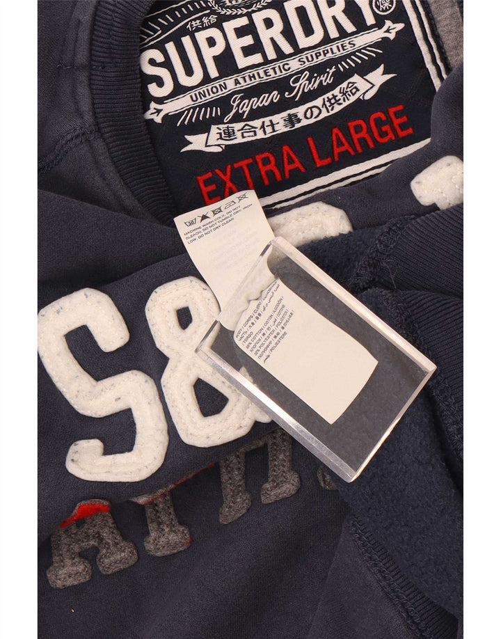 Felpa grafica da uomo Superdry Jumper XL blu navy in cotone