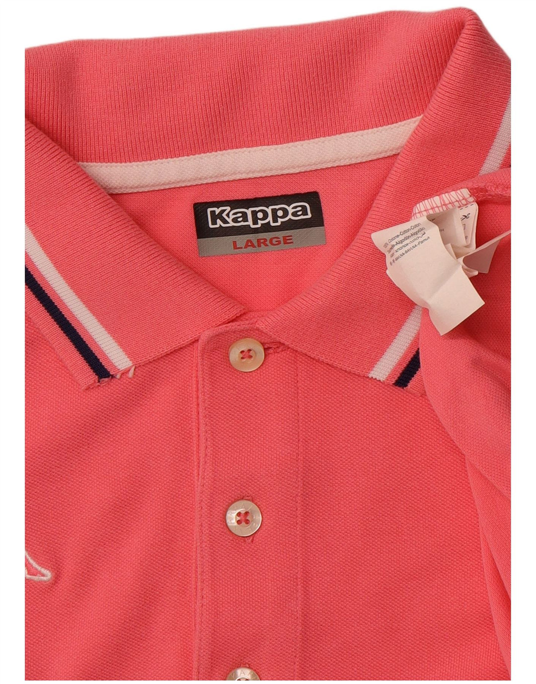 KAPPA Mens Polo Shirt Large Pink Cotton