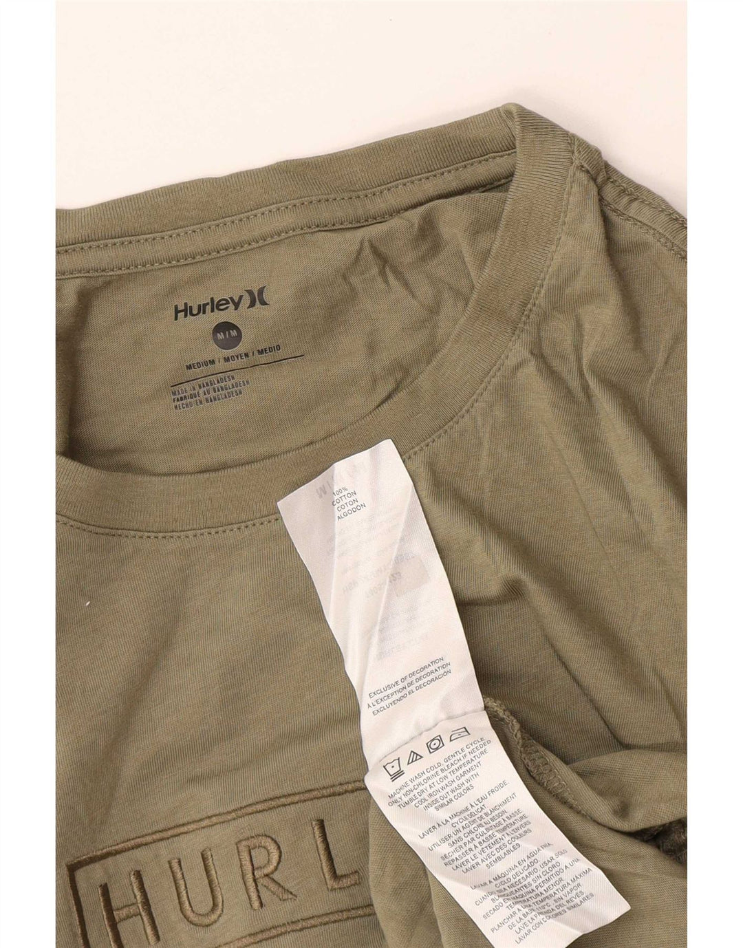 T-shirt grafica da uomo Hurley Top in cotone kaki medio