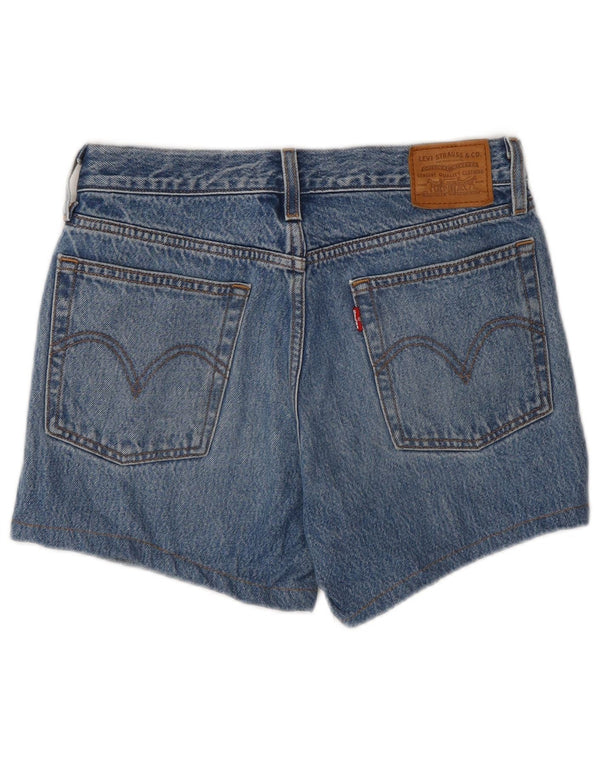 Pantaloncini di jeans invecchiati con zeppa da donna Levi's W26 piccoli in cotone blu