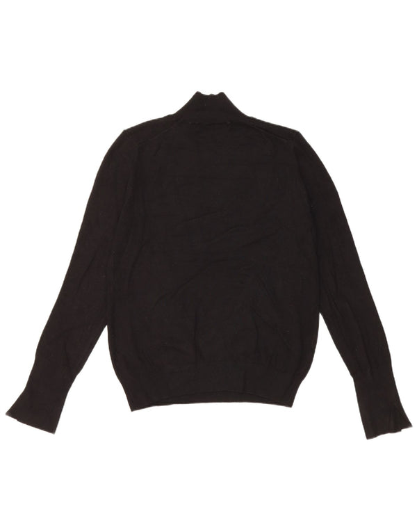 Maglione maglione a collo alto da donna Zara UK 14 grande viscosa nera