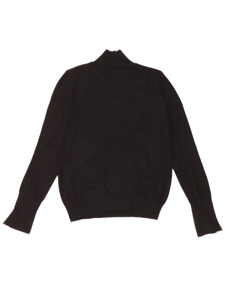 Maglione maglione a collo alto da donna Zara UK 14 grande viscosa nera