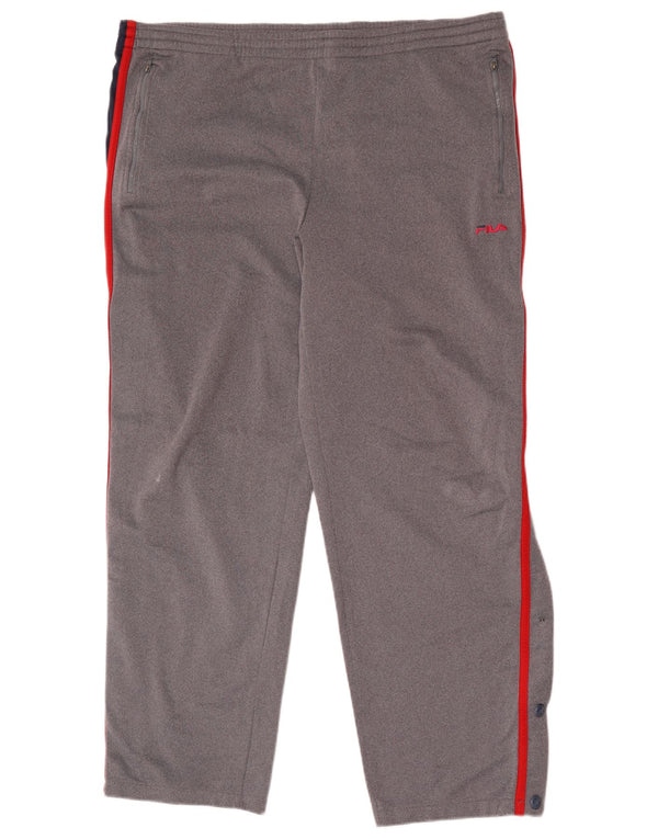 Pantaloni da tuta da uomo Fila Large in poliestere color block grigio
