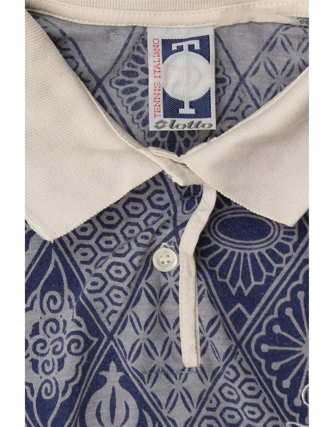 Polo senza maniche da donna LOTTO UK 12 Blu medio geometrico