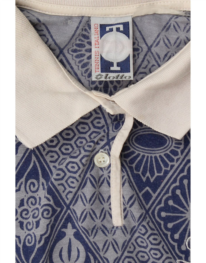 Polo senza maniche da donna LOTTO UK 12 Blu medio geometrico