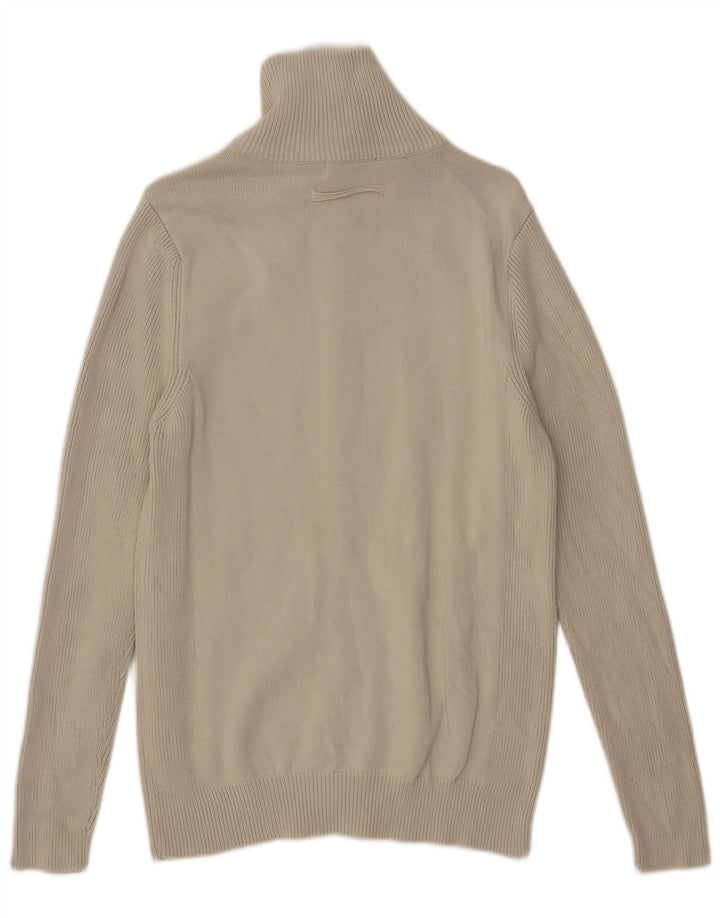 Maglione cardigan da uomo Zara XL in cotone bianco sporco