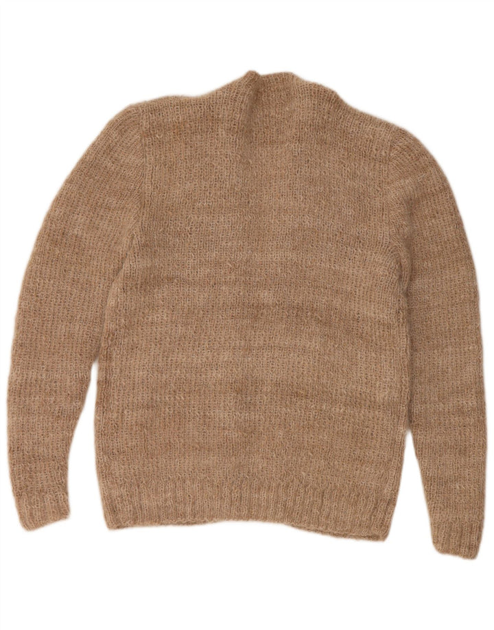 Maglione cardigan aperto da donna VINTAGE UK 14 Large Beige