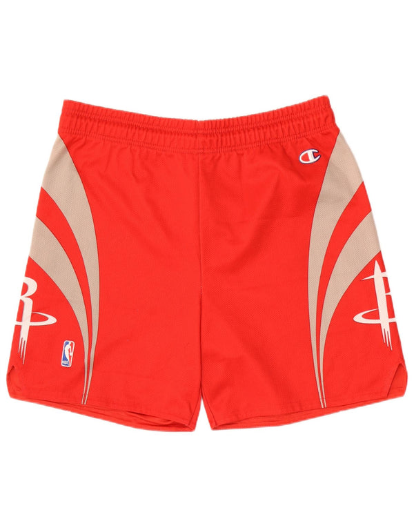 Pantaloncini sportivi grafici da uomo Champion, grandi, in poliestere color block rosso