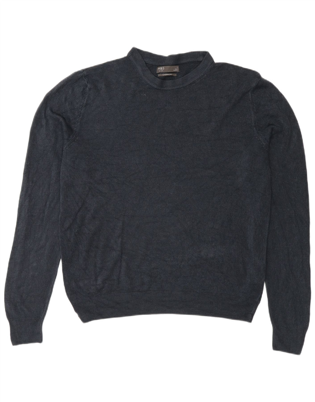 Maglione maglione girocollo da uomo Marks & Spencer grande acrilico blu navy