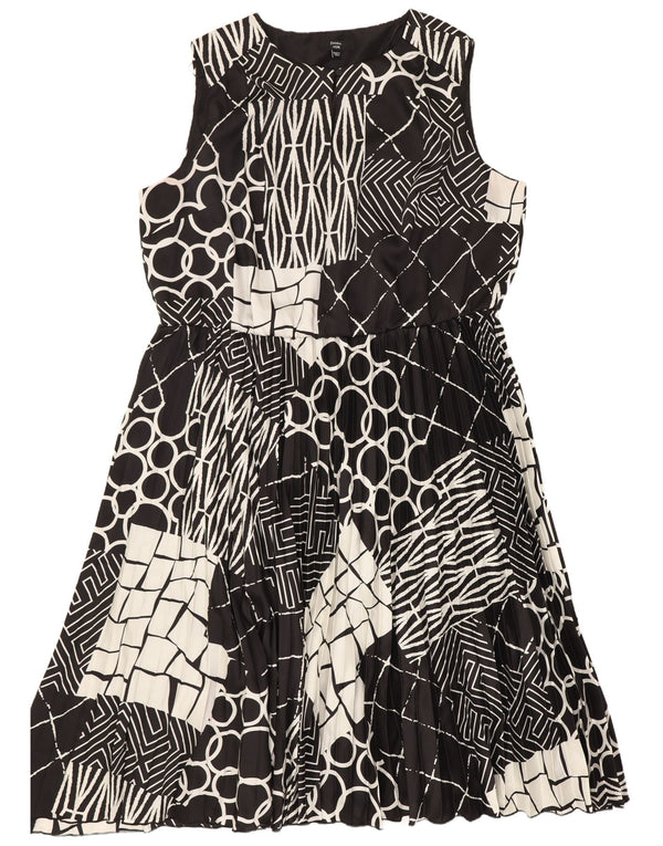 Abito a trapezio senza maniche da donna Joanna Hope UK 26 5XL Nero geometrico