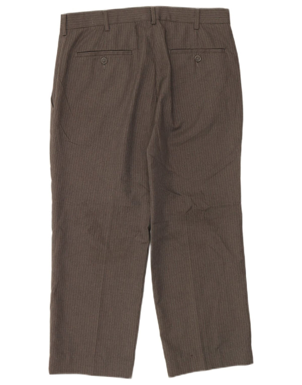 Pantaloni corti dritti da uomo Farah W32 L24 poliestere gessato grigio