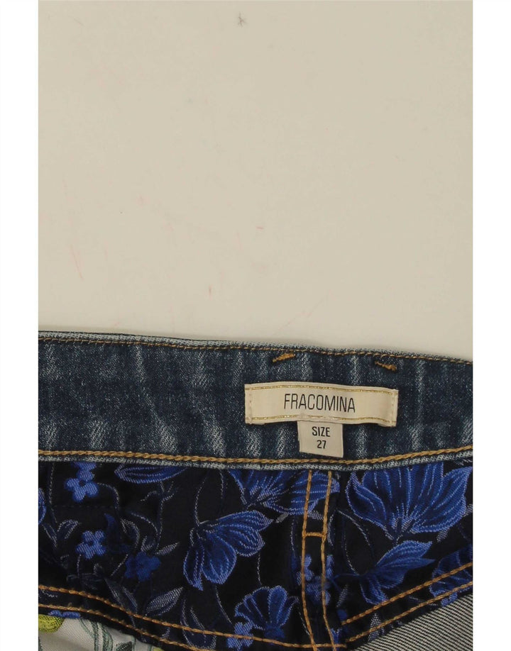 Shorts in denim da donna Fracomina W27 piccolo patchwork blu