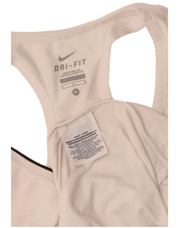 Canotta NIKE Dri Fit da donna UK 12 poliestere bianco medio