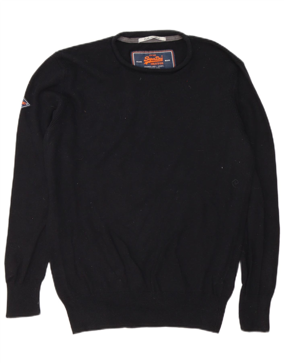 Maglione maglione girocollo da uomo Superdry piccolo cotone nero