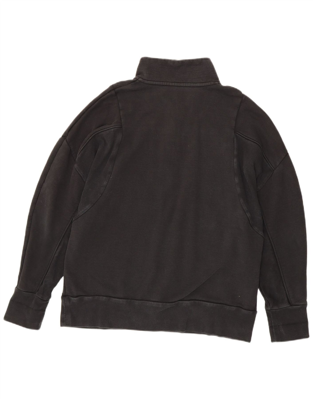 Felpa Adidas da uomo con zip e collo, maglione grande, cotone nero