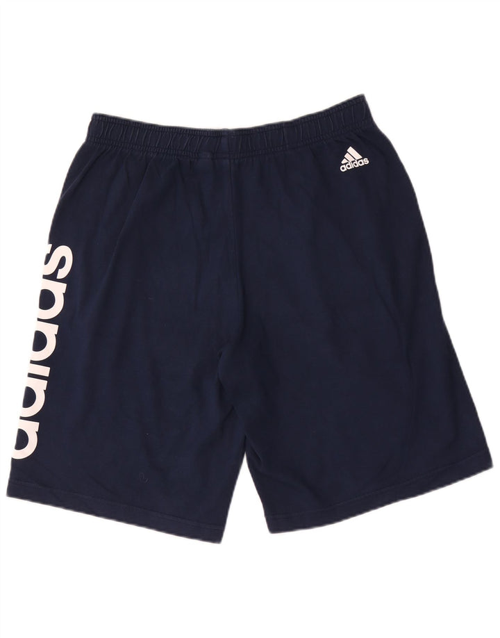 Pantaloncini sportivi Adidas da uomo con grafica media in cotone blu navy