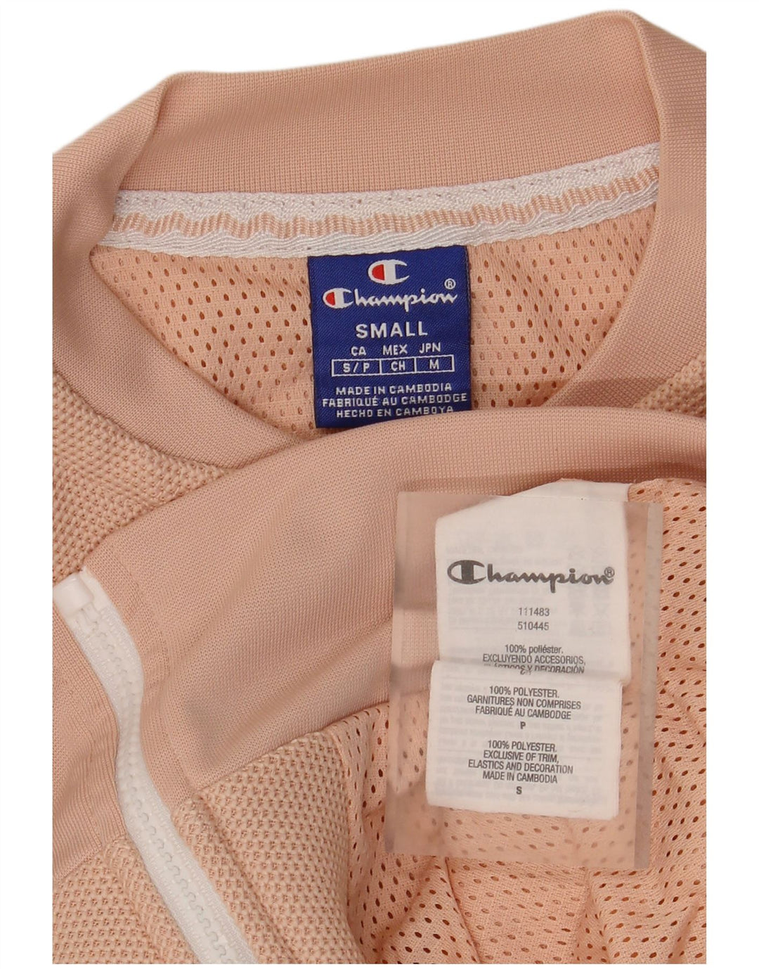 CHAMPION Giacca da tuta oversize corta da donna UK 10 piccola rosa