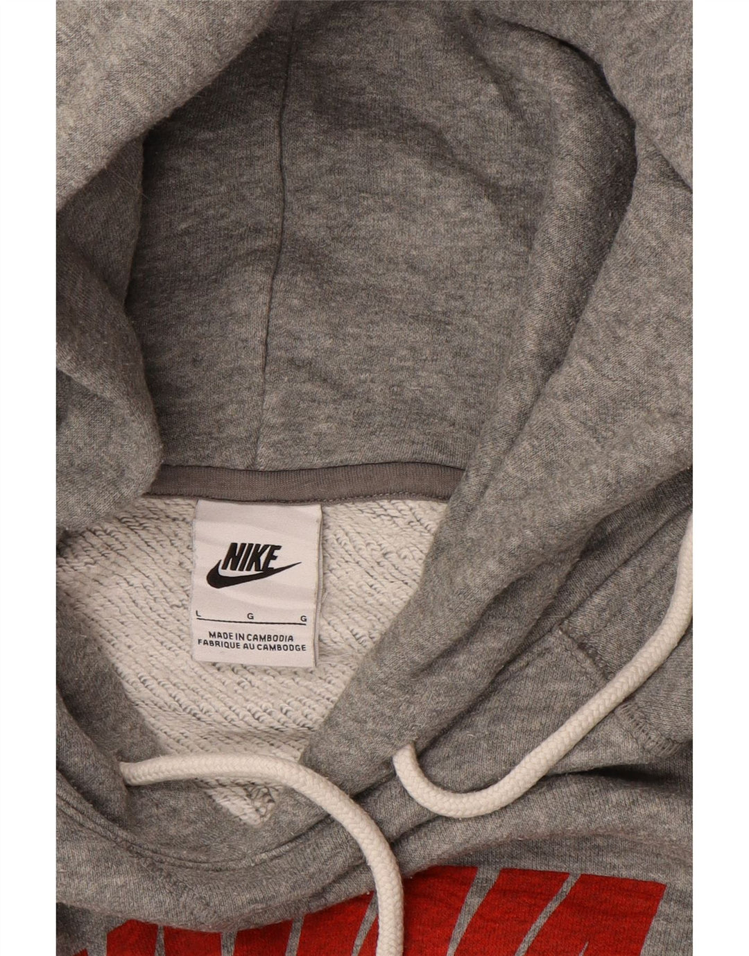 Felpa con cappuccio grafica da uomo Nike Large in cotone grigio