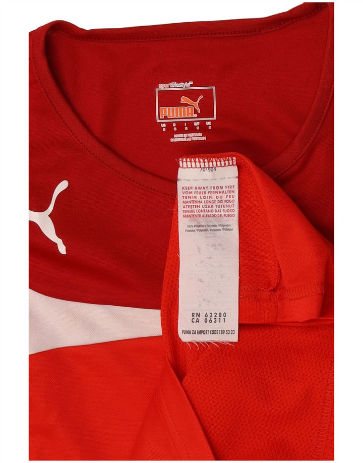 T-shirt da uomo Puma Top Small rossa in poliestere color block