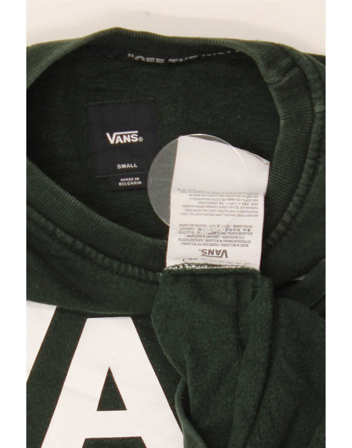 Felpa con grafica da uomo Vans, piccola, in cotone verde