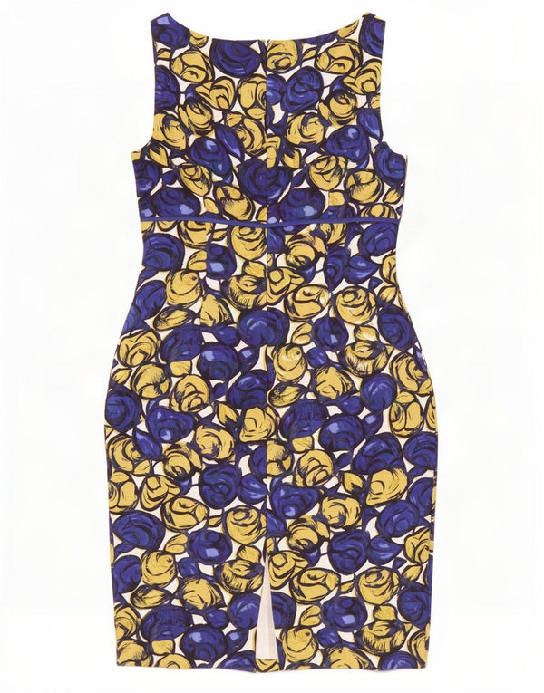 Abito tubino senza maniche da donna Hobbs UK 12 Seta floreale blu medio